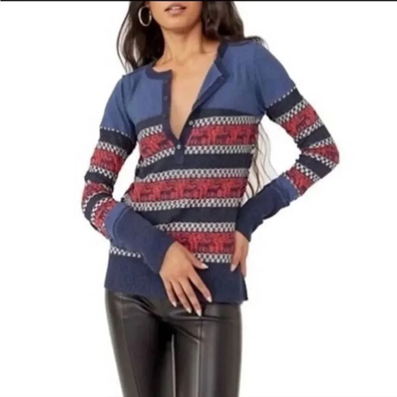 Free People To The Woods Long Sleeve Top Size XS